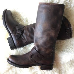 FRYE Veronica Slouch Tall Brown Leather Boots 7.5